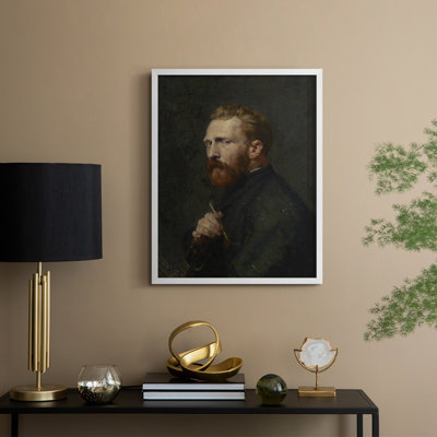 «Vintage Portrait Print VII», reproduction encadrée - bois massif