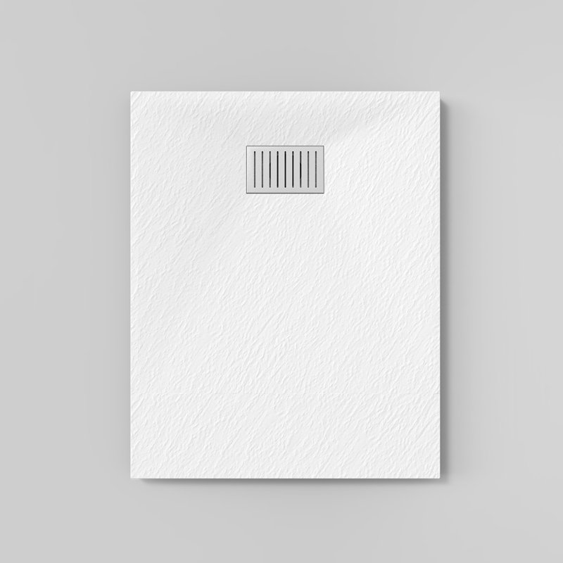 Baylen Stone Standard Shower Tray - White, 40mm H x 1000mm W x 800mm D
