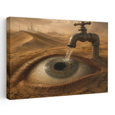 Eye Wide Open Abstract Contemporary Wall Art Print by Katie Towers - Wrapped Canvas Print