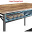 Ensemble de table de salle à manger pour 4 personnes, ensemble de table de cuisine avec banc rembourré et 2 tabourets carrés, structure en métal avec tablettes de rangement, peu encombrant pour les appartements, salle à manger, petits espaces-29414756-29414763-29414765
