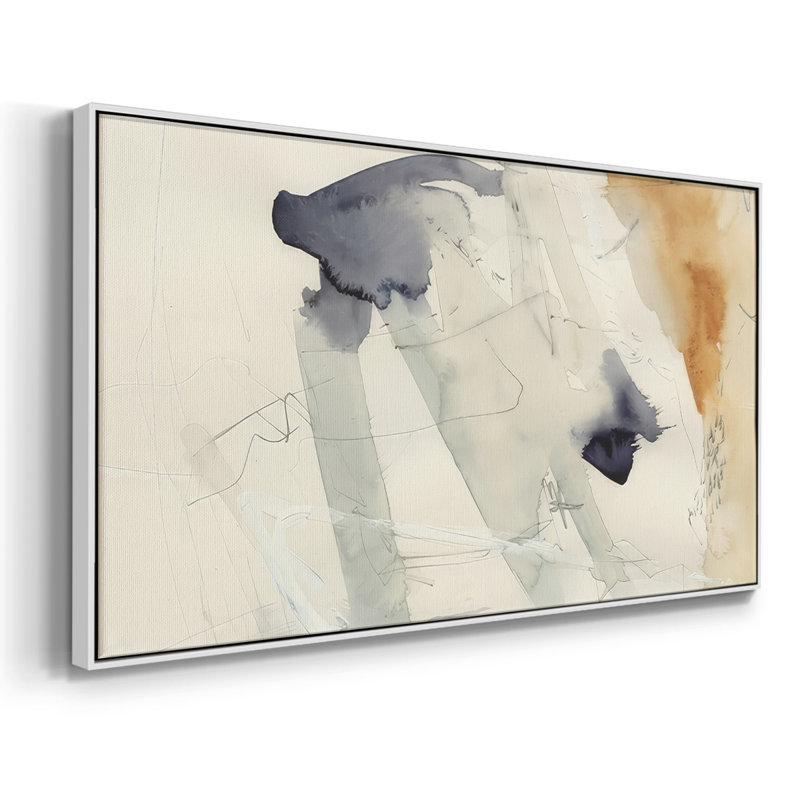 Marking Moments I - Toile tendue avec châssis encadré - Prêt à être accroché, H 17 po x l 33 po, Blanc