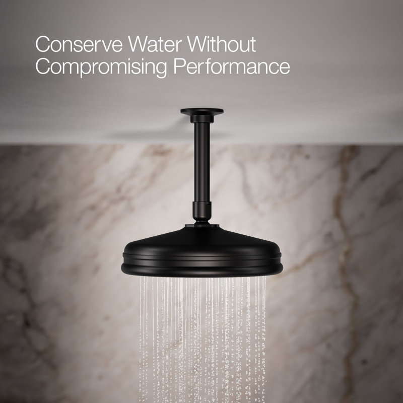 Traditional Rain Shower Head, Matte Black