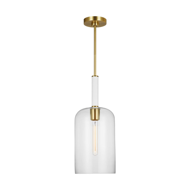 Monroe 1 - Light Single Pendant, Burnished Brass
