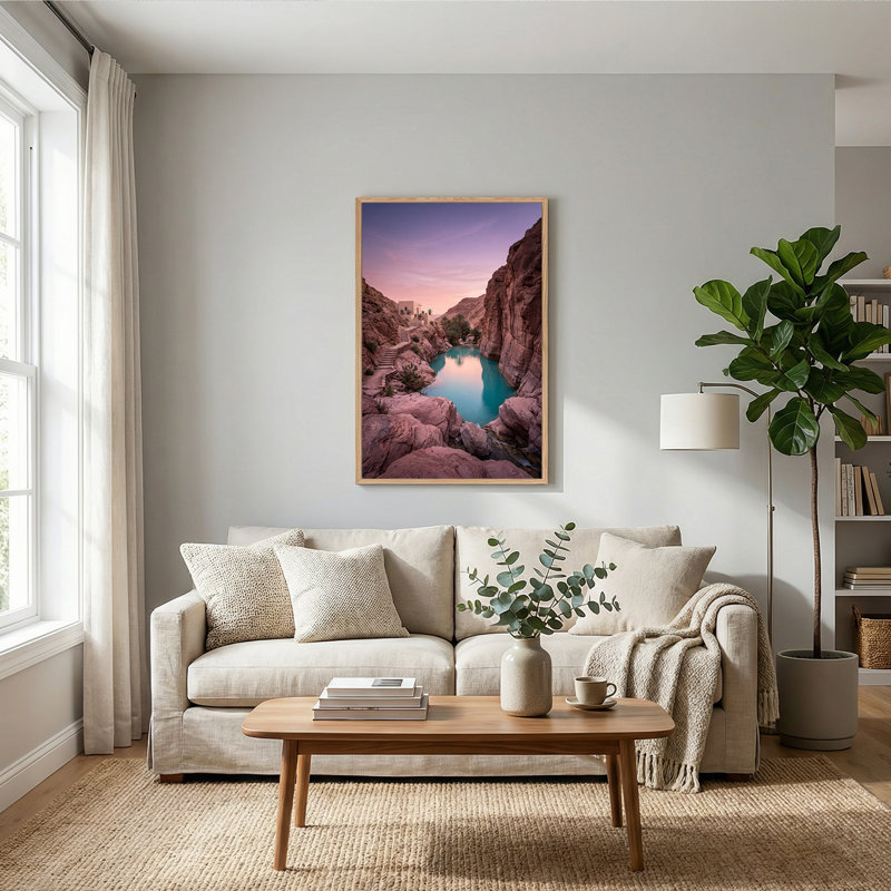 Art mural sur toile, "Desert Canyon Pool", H 24 po x l 18 po