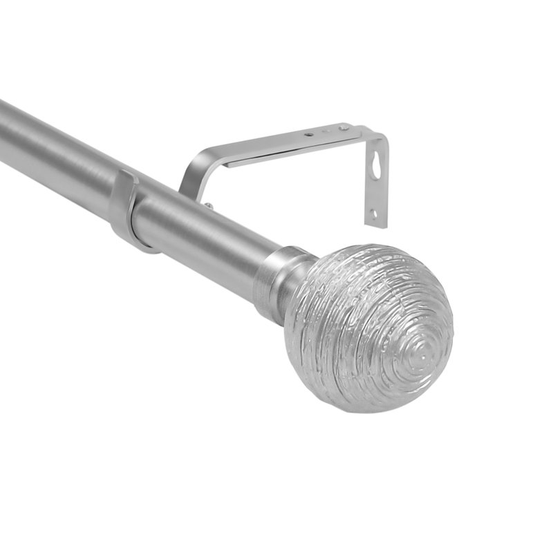 Tringle à rideaux simple réglable Divya, l 48 po x P 84 po, Acier brossé