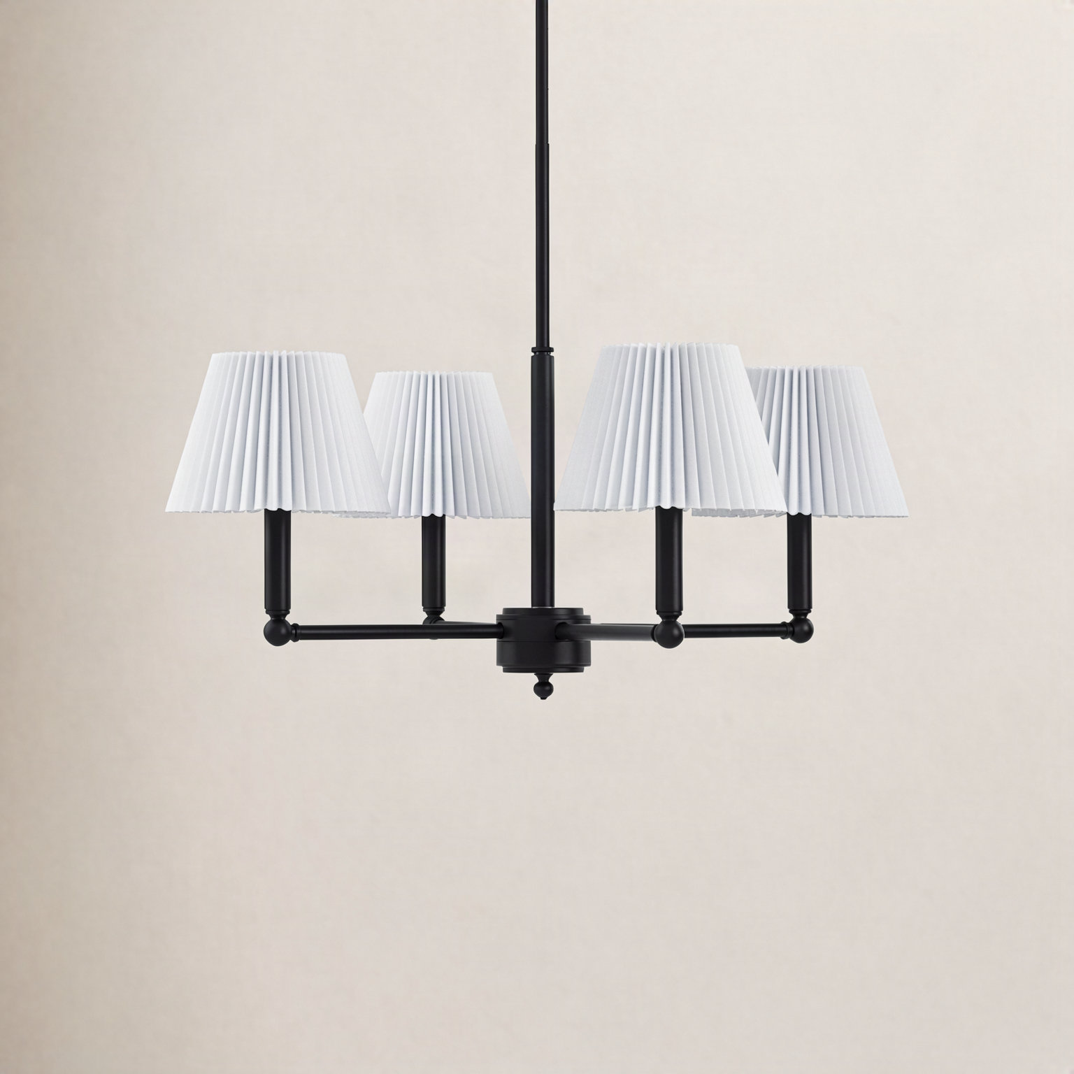 Costa Wrought Iron 4-Light Chandelier, Matte Black
