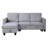 Novella 82.5"W Light Gray Velvet Reversible Sleeper Sectional Sofa With Storage Chaise-1918712308-1918712310