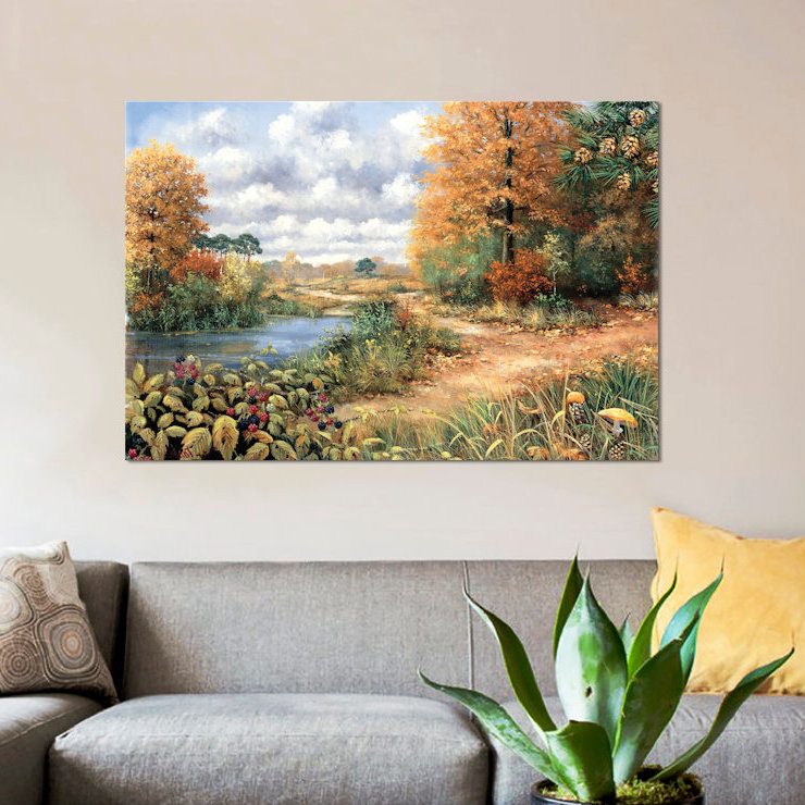 « automne time », impression sur toile, H 8 po x l 12 po x P 0,75 po, Pas de tapis, Toile tendue