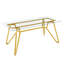 table de salle à manger rectangulaire en verre, convenant à 1 à 8 personnes, table de salle à manger de cuisine de style moderne, équipée de pieds en métal robustes, convenant à la salle à manger, au salon, au bureau, en or-1923558373