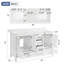 Meuble-lavabo double 60 po avec plateau en marbre Rusandra