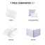 Édredon très grand, 6 pièces en coton, rayures tissées pour un look moderne, literie avec très grand rembourrage - très grand lit, literie 100%, rayures de couleur contrastante, bourre, jupe de lit