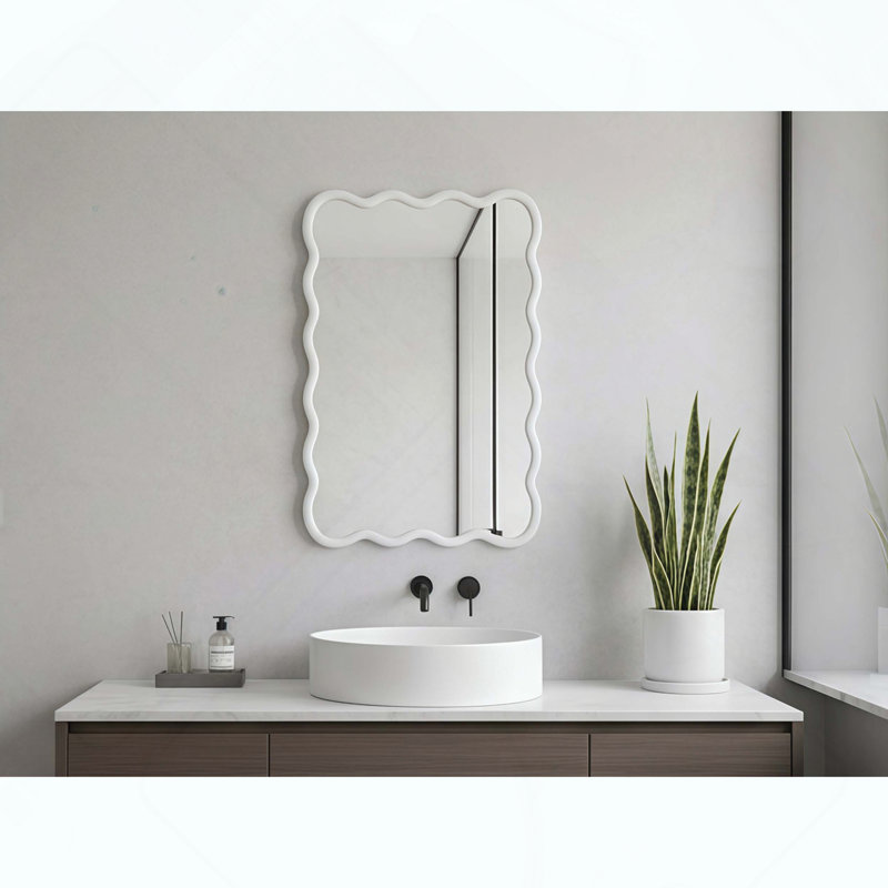 Miroir décoratif brun-jaunâtre, 30 po x 20 po, Brun jaunâtre