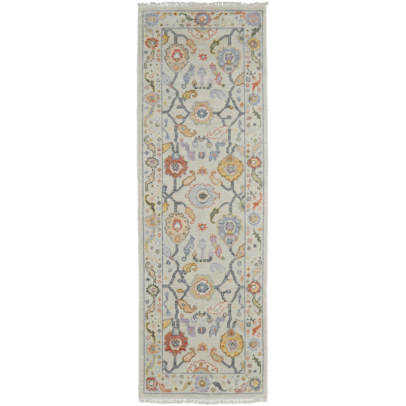Karina Handmade Wool Floral Area Rug, Runner 2'6" x 8'