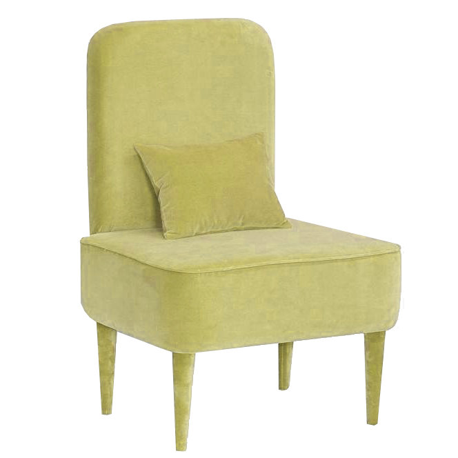Pastel Velvet Accent Chair, Lime Green