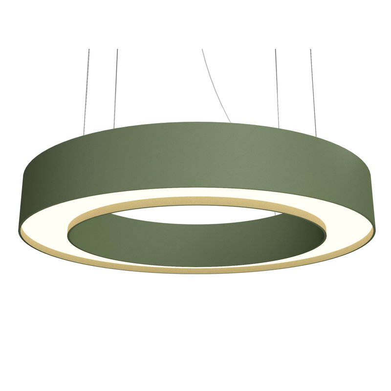 1 - Light LED Pendant, 5.27" H x 23.4" W x 23.4" D, Imbuia