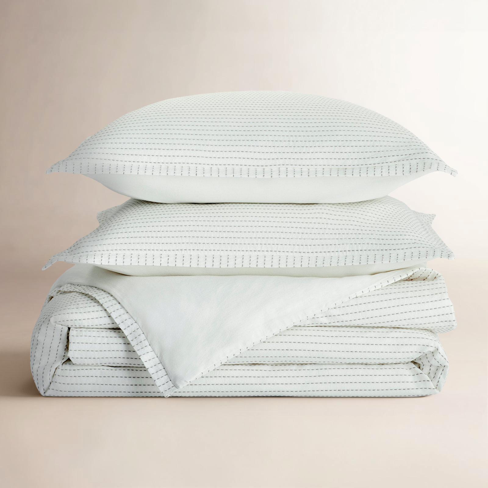 Cotton Duvet Cover Set, Ivory, Queen Duvet Cover