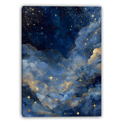 Midnight Nebula Wrapped Canvas Wall Art