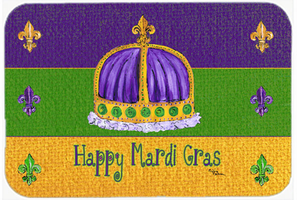 Happy Mardi Gras Rectangular Tempered Glass Cutting Board
