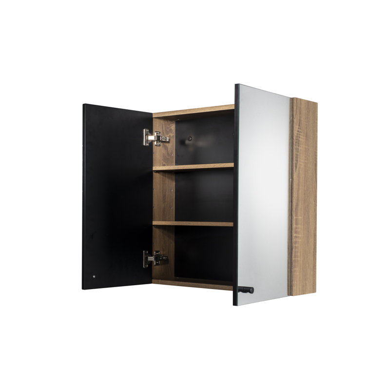 Ontario Oak Black Double Cabinet