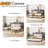 Twin Size Daybed with Trundle,Sturdy Metal Bed Frame with Upholstered Headboard for Living Room, Bedroom, Studio Apartment-1867113970