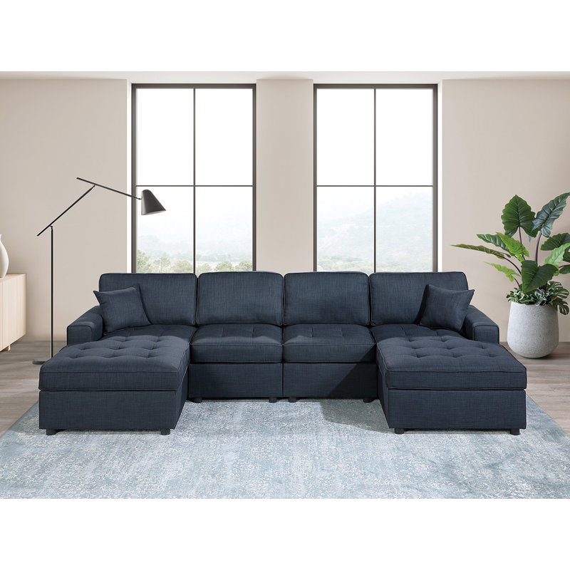 Ensemble modulaire 3 pièces, Tissu bleu
