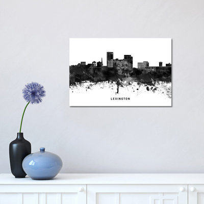 Lexington Skyline Black & White - Wrapped Canvas Print