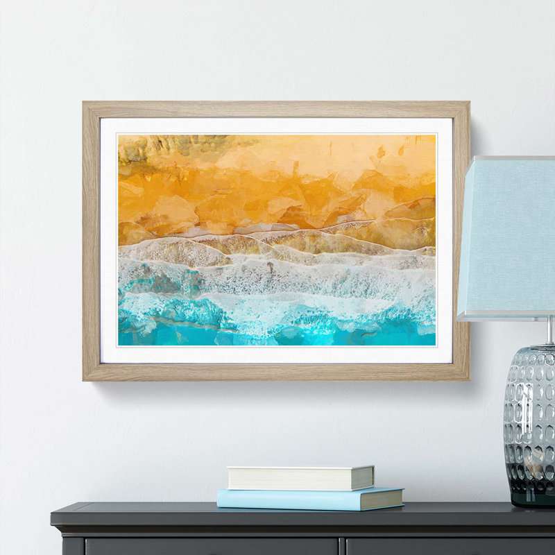 Beach in the Canary Islands Spain in Abstract - Picture Frame Photograph Print, Oak Framed, 48cm H x 65cm W x 2cm D