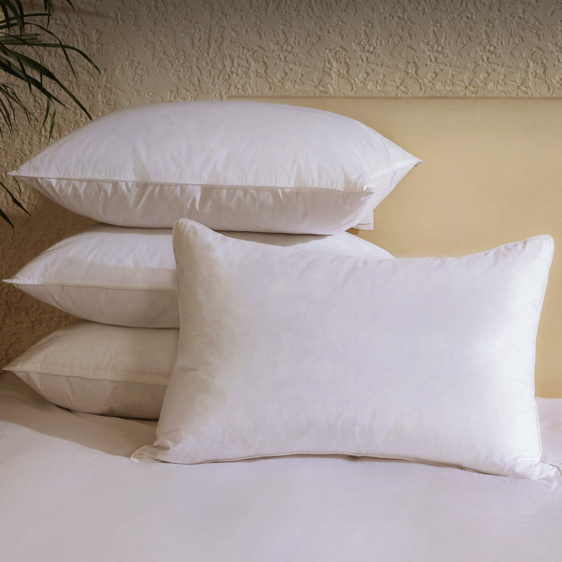 Freman Sleeping Goose Down and Feather Plush Support Pillow (Set of 2), King, White