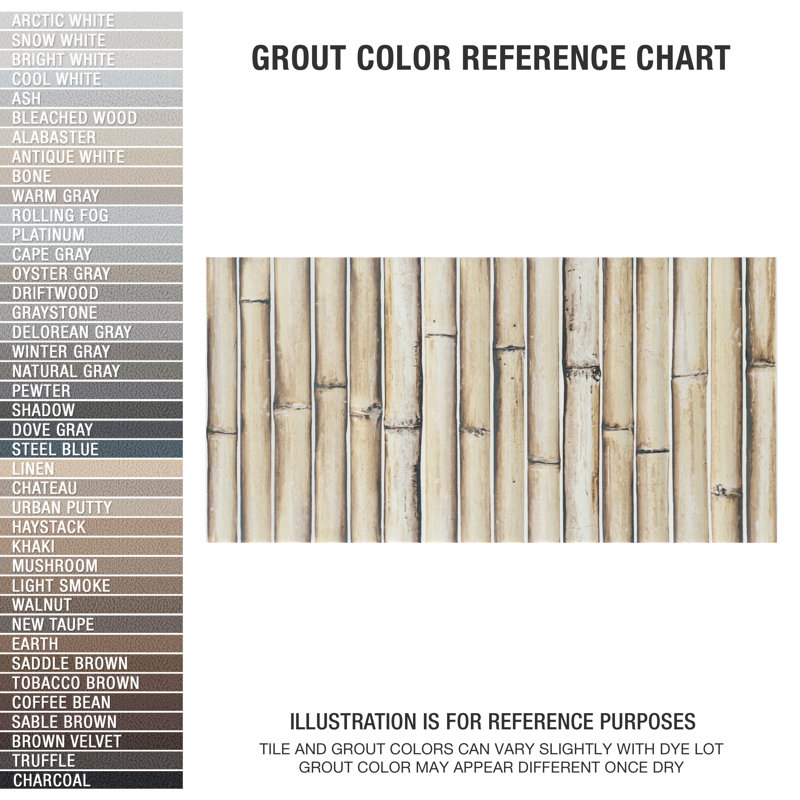 Bamboo 5.88'' W x 11.88'' L Tile, Sandy White