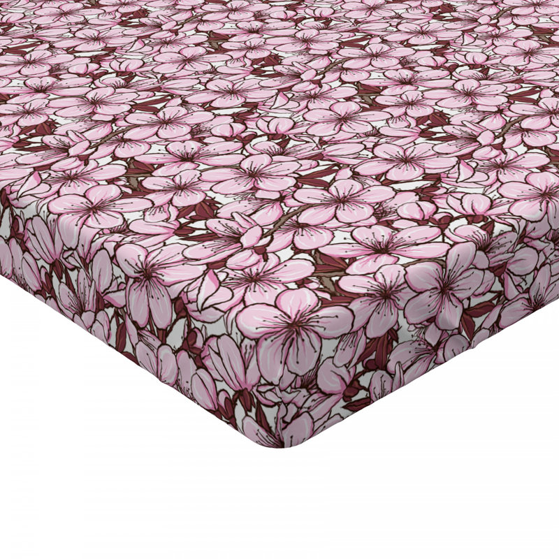Microfiber Floral Fitted Sheet, Twin XL Fitted Sheet