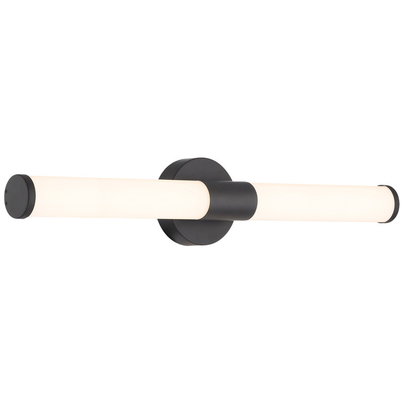 Éclairage de salle de bain 1 lumière DEL à intensité variable Cummine, Noir mat