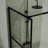 34" Walk-in Shower Screen - Black Frame Tempered Glass Partition All Hardwares Included Assembly Door , Thick Adjustable Upper Bar For Firm Holding Install
