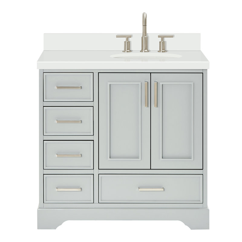 Meuble-lavabo simple avec plateau Abshire 37, Gris