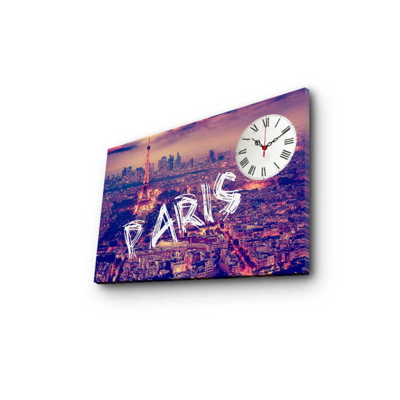 Horloge murale 17,7 po x 27,6 po Elegant 100% toile de suède, cadre 100% bois (épaisseur: 1,2 po) | Décoration élégante pour le salon, la chambre à coucher et le bureau, pièce unique et fonctionnelle