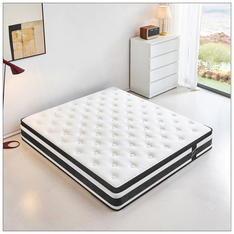 Matelas hybride à ressorts ensachés 12 pouces Oeko-Tex100