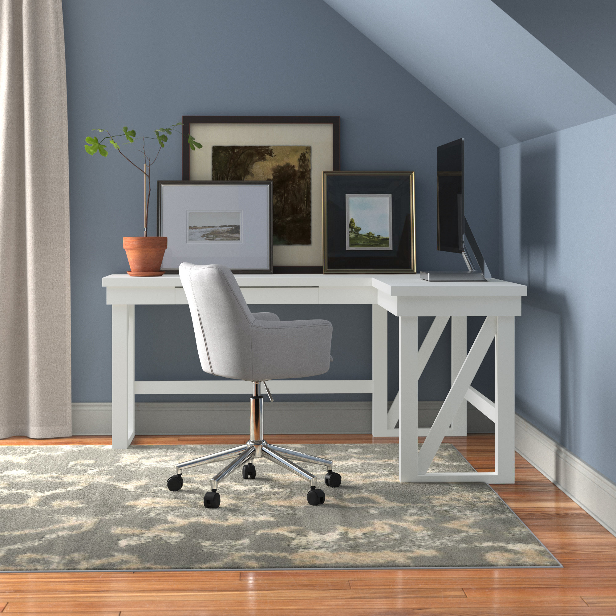 Beachcrest Home Hastings Adjustable L Shaped Standing Desk Reviews Wayfair