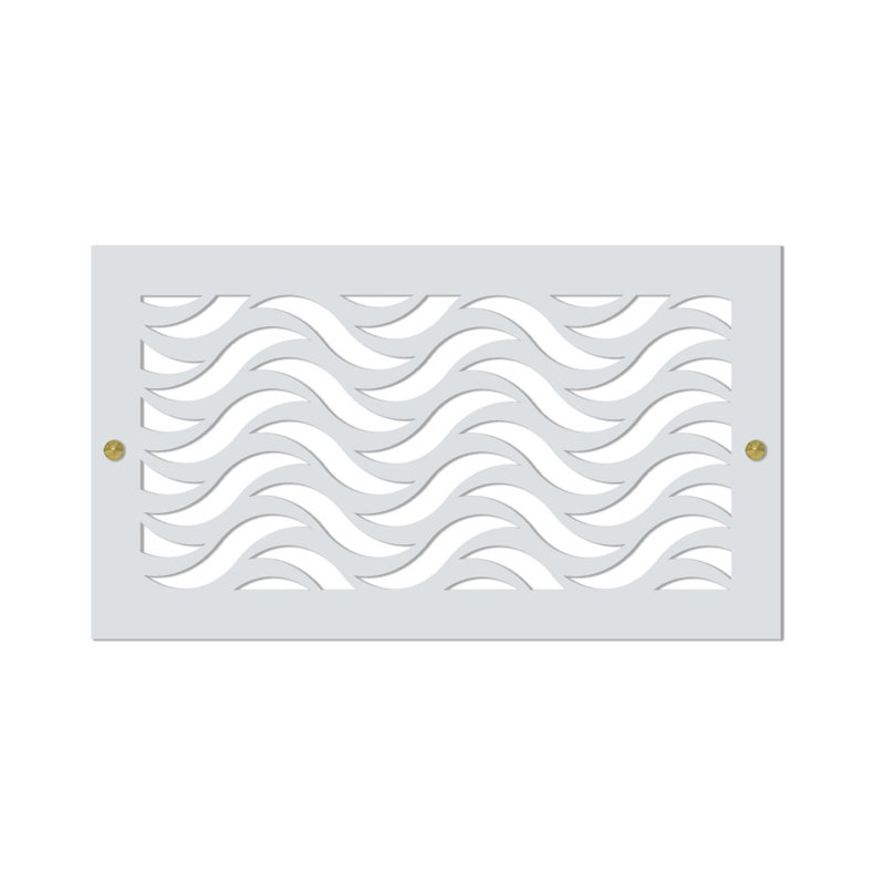 Registres pour murs et plafonds Stellar Air White avec vis en laiton - 8 x 8 (ouverture de conduit) - 10 x 10 - Vagues