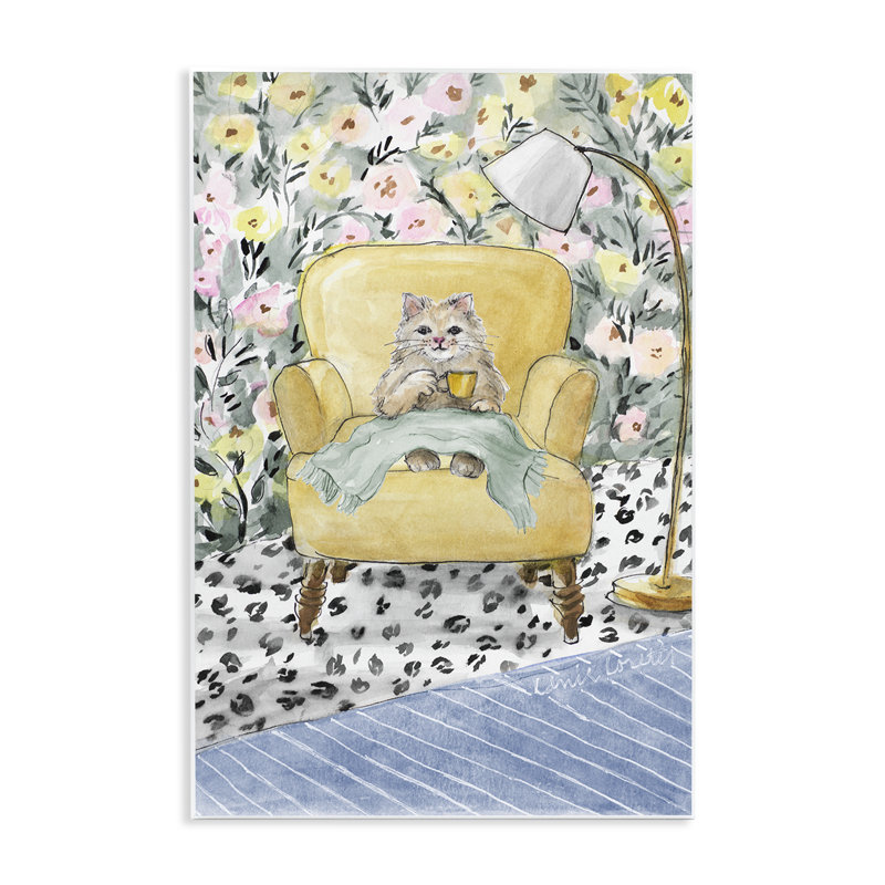 Plaque murale Cozy Cat Corner, design par Lanie Loreth, H 19 po x l 13 po