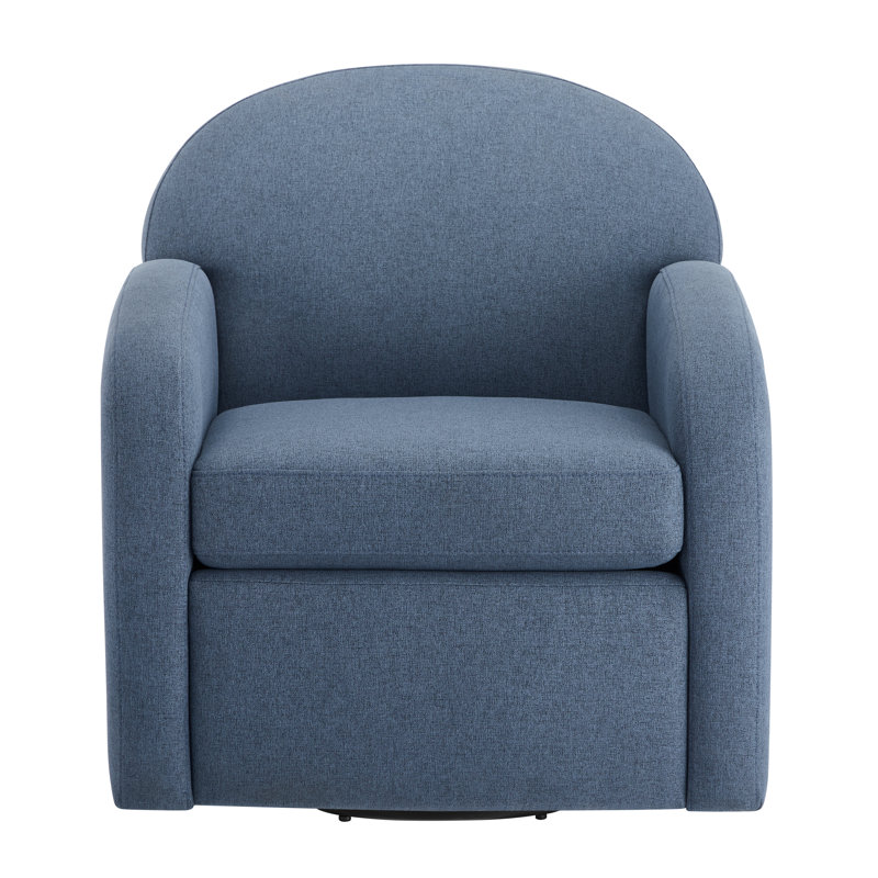 Makhan Swivel Chair, Capri Blue Performance Weave