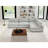 4-Piece Modern Minimalist Soft-Upholstered Sectional With Pillow Back