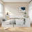 Wooden L-Shape Daybed With Seven Storage Cabinets And Two Storage Drawers, Multi-Functional Bed With Study Desk And Built-In Bookshelf-590164916-590164917