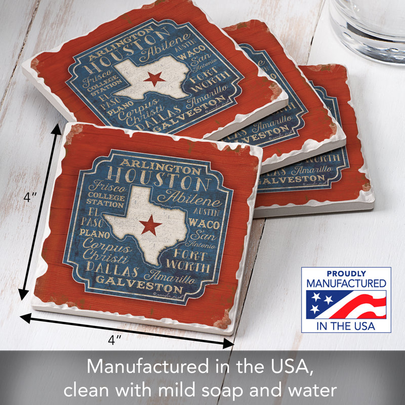 Ensemble de sous-verres Trinx Texas Cities
