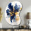 Horloge murale moderne bleu foncé et or I - forme irrégulière, horloge murale bleue
