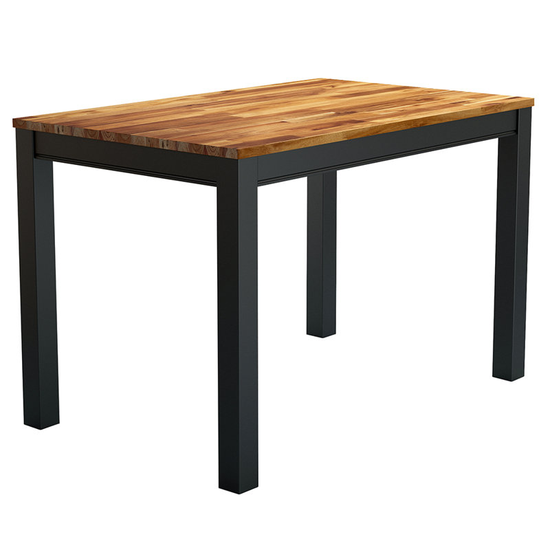 Table de salle à manger Swoppmokk, acacia, huilé / peint en noir, Noir