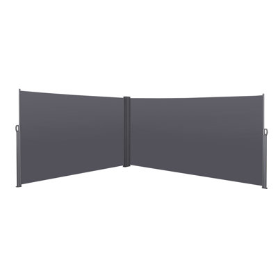 276 X 71 Retractable Porch Awning Waterproof Privacy Grey 276 Waterproof   Side Privacy Screen
