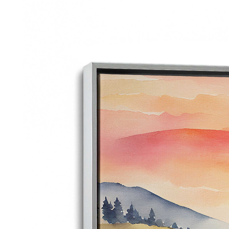 «Rolling Hills and Wildflowers», reproduction sur toile, H 24,75 po x l 36,75 po x P 1,75 po, Cadre flottant en chrome poli