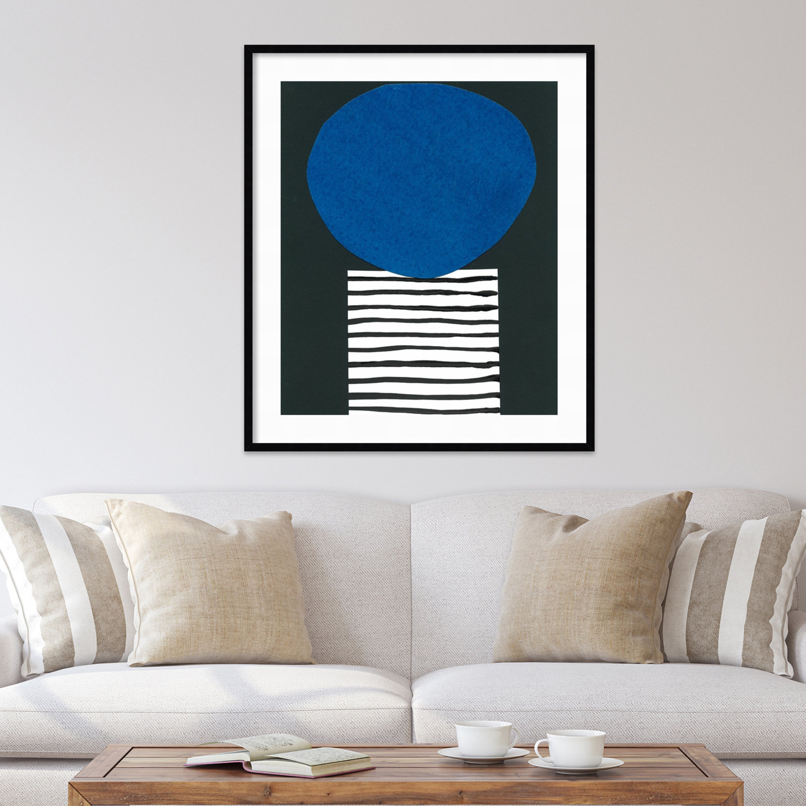 Zaley "Memphis in Blue V" Print, 41" H x 35" W x 1" D, Black