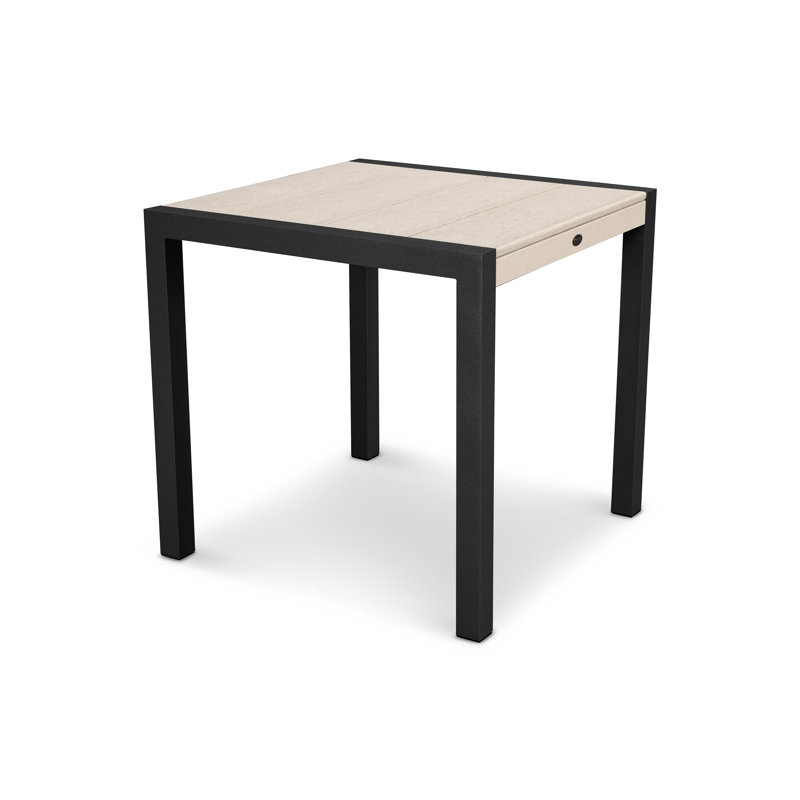 Table de salle à manger POLYWOOD Surf City, Noir texturé / Château de sable, 36 po x 36 po