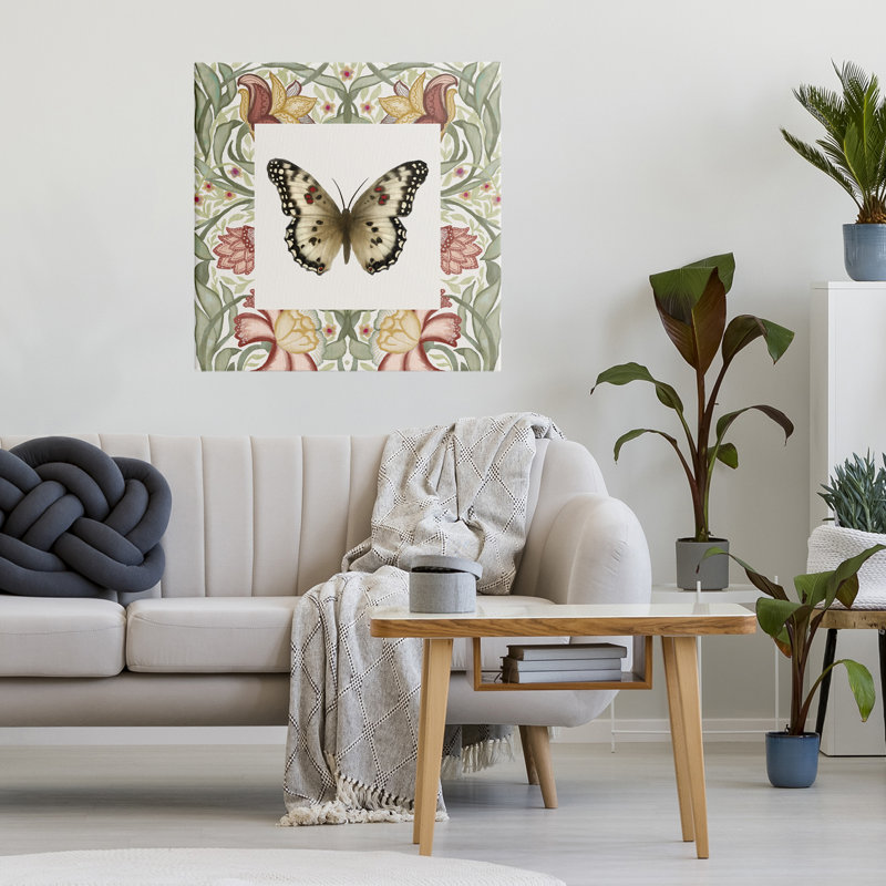 Toile de papillon baroque aux tons chauds, conception par Elizabeth Medley, H 24 po x l 24 po