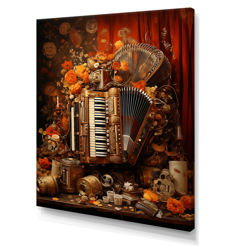 Soufflet soufflé ambre antique sur toile, Toile tendue, H 20 po x l 12 po x P 1 po